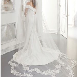 Mori Lee Veil Edged with Lace